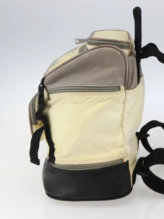 CHANEL Backpack Nylon Silver White main image 6